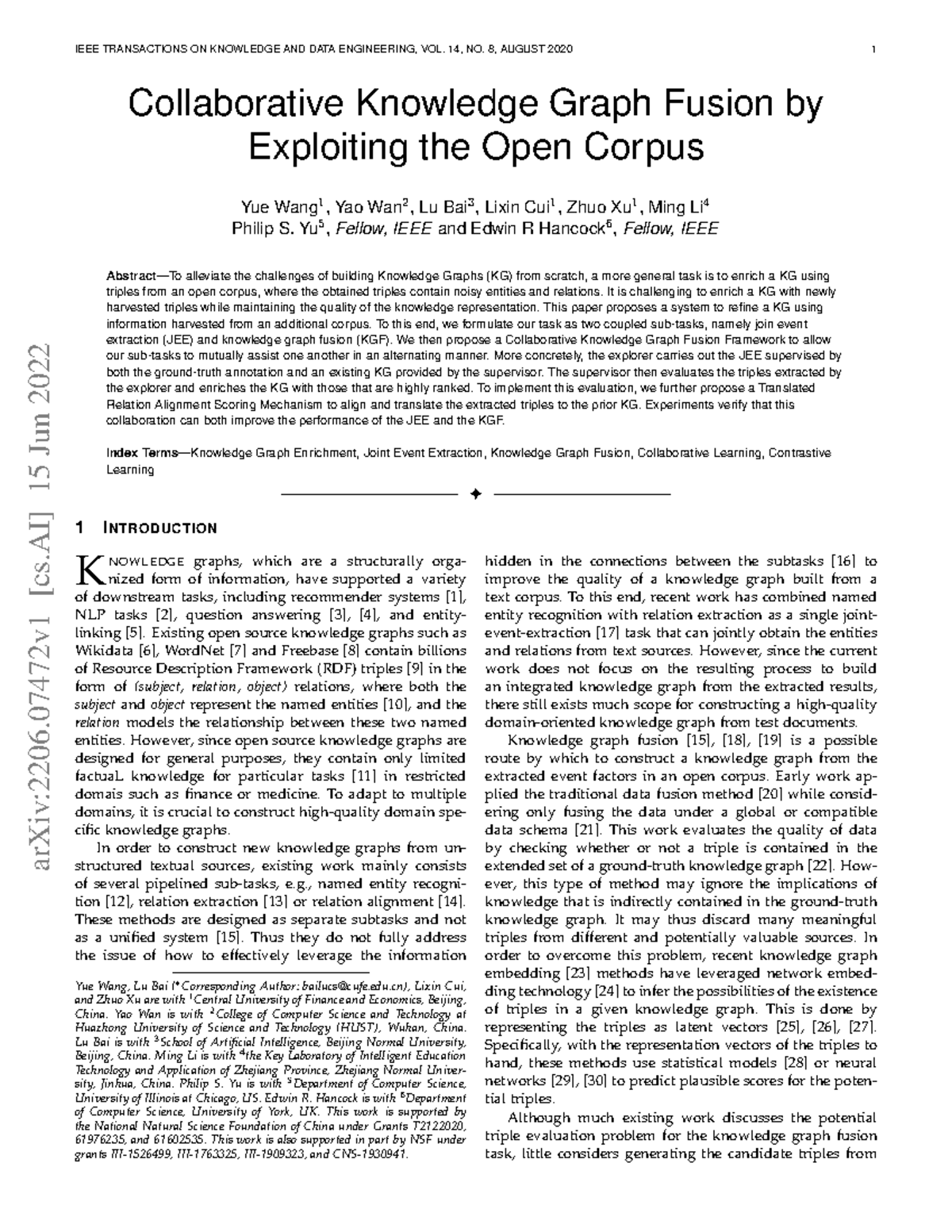 Collaborative Knowledge Graph Fusion Framework for Open Corpus - Studocu
