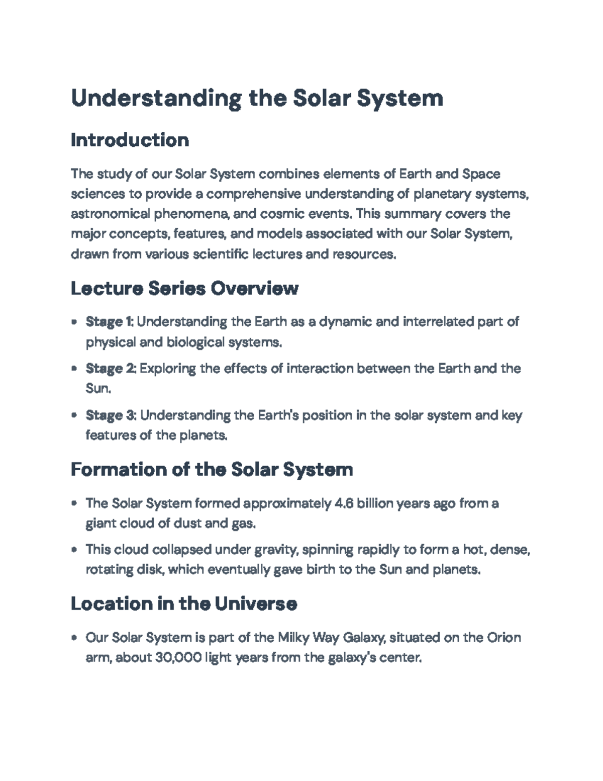 Understanding the Solar System: Key Concepts and Models - Understanding ...