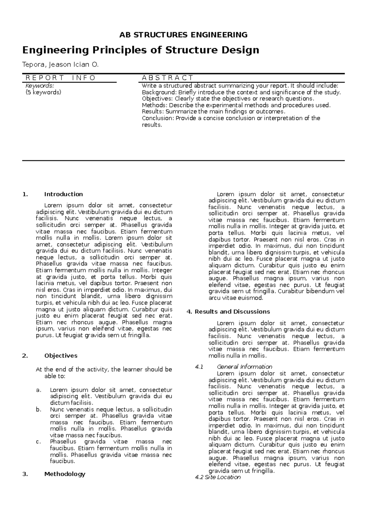 CASE- Report- Format - CASE STUUDY - AB STRUCTURES ENGINEERING ...