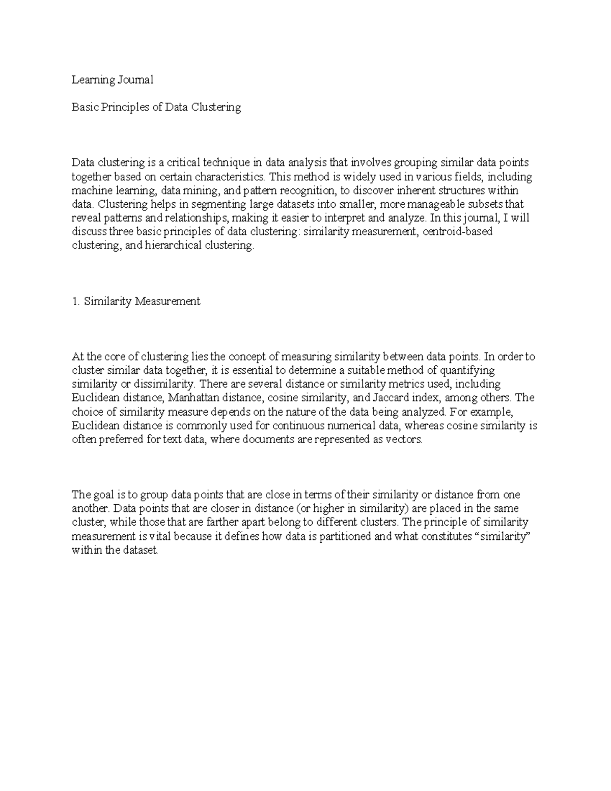 Big Data LJ 3 - big data - Learning Journal Basic Principles of Data ...