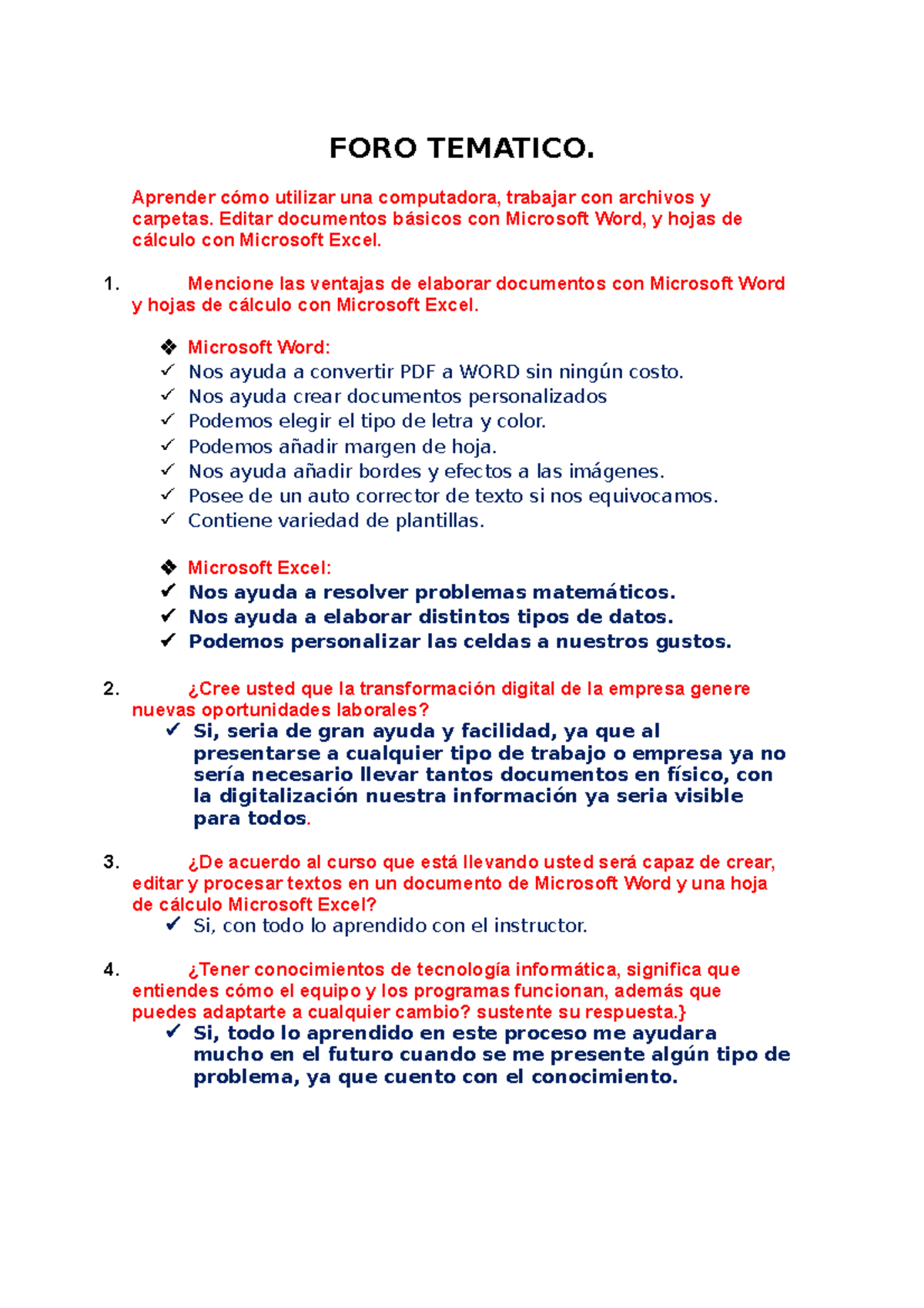 FORO Tematico DE Informatica, Senati - FORO TEMATICO. Aprender cómo ...