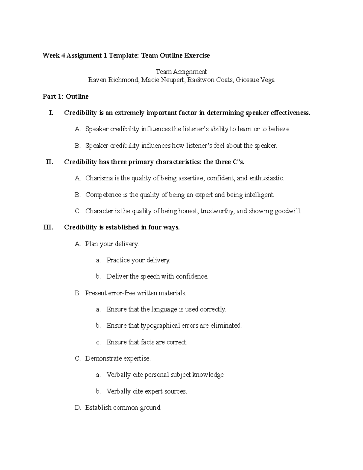 COMM277 Week 4 Team Assignment 1 Outline & Reflection Template - Studocu