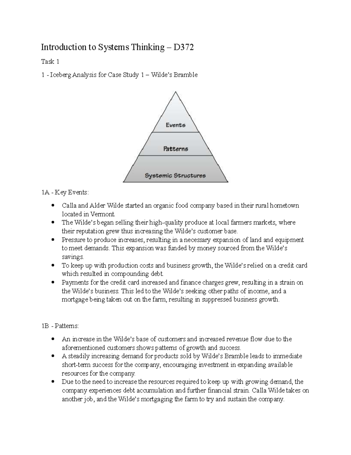 Introduction to Systems Thinking Task 1 - Introduction to Systems ...