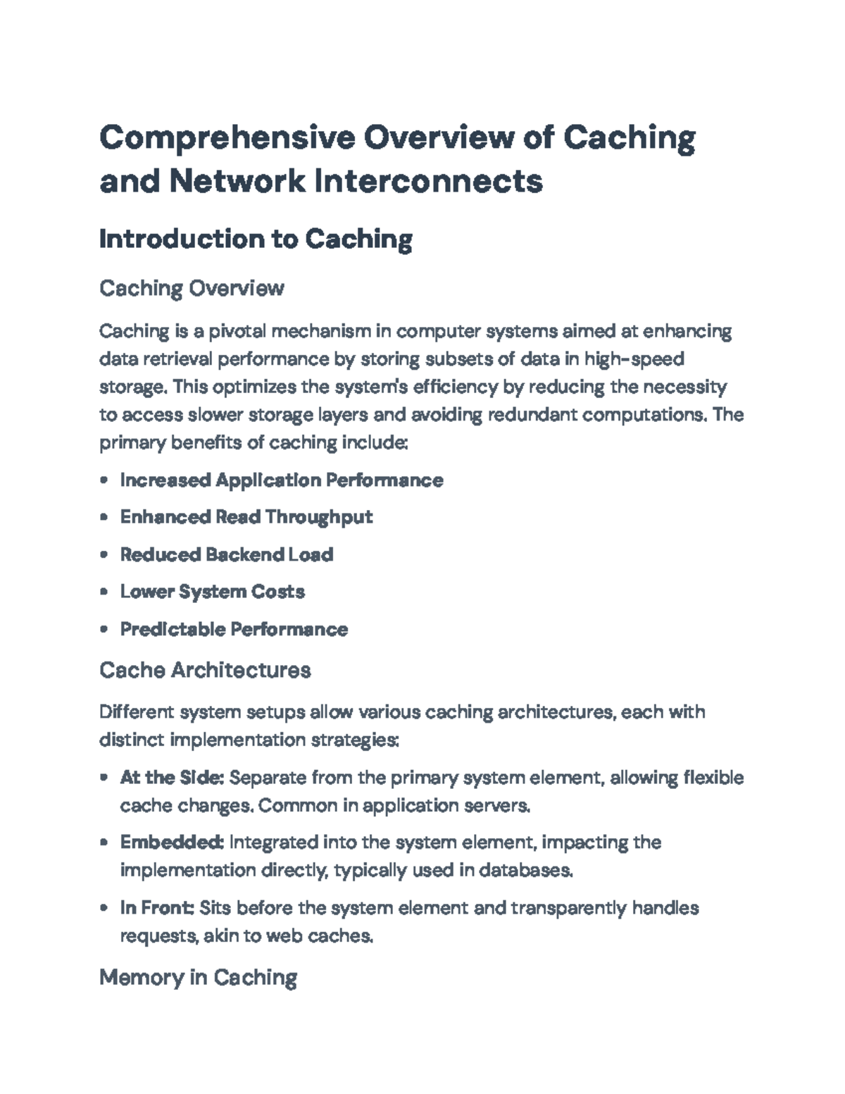 Caching and Network Interconnects: Enhancing Data Retrieval Efficiency ...