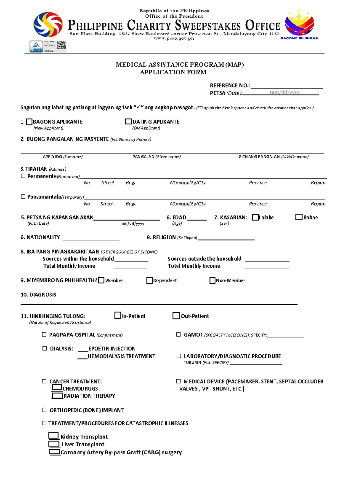 MAP-Application-Form (Filled) for Medical Assistance Program 2024 - Studocu