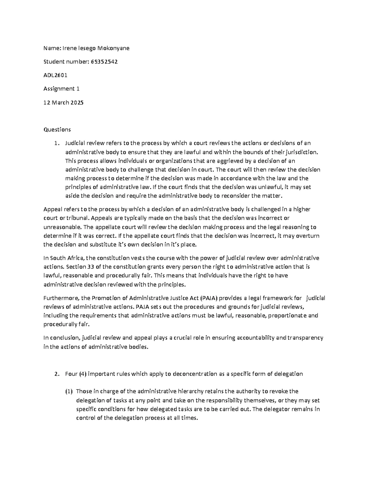 CSL2601 Exam Pack: Constitutional Law Insights and Key Concepts - Studocu