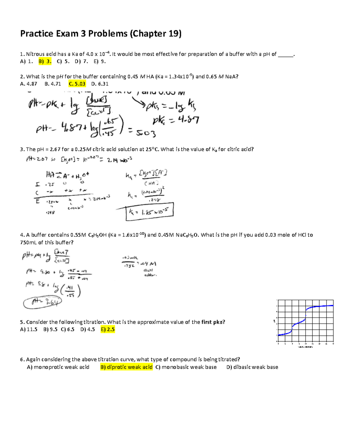 CHEM 1041 Practice Exam 3 Problems (Chapters 19 & 20) - Studocu
