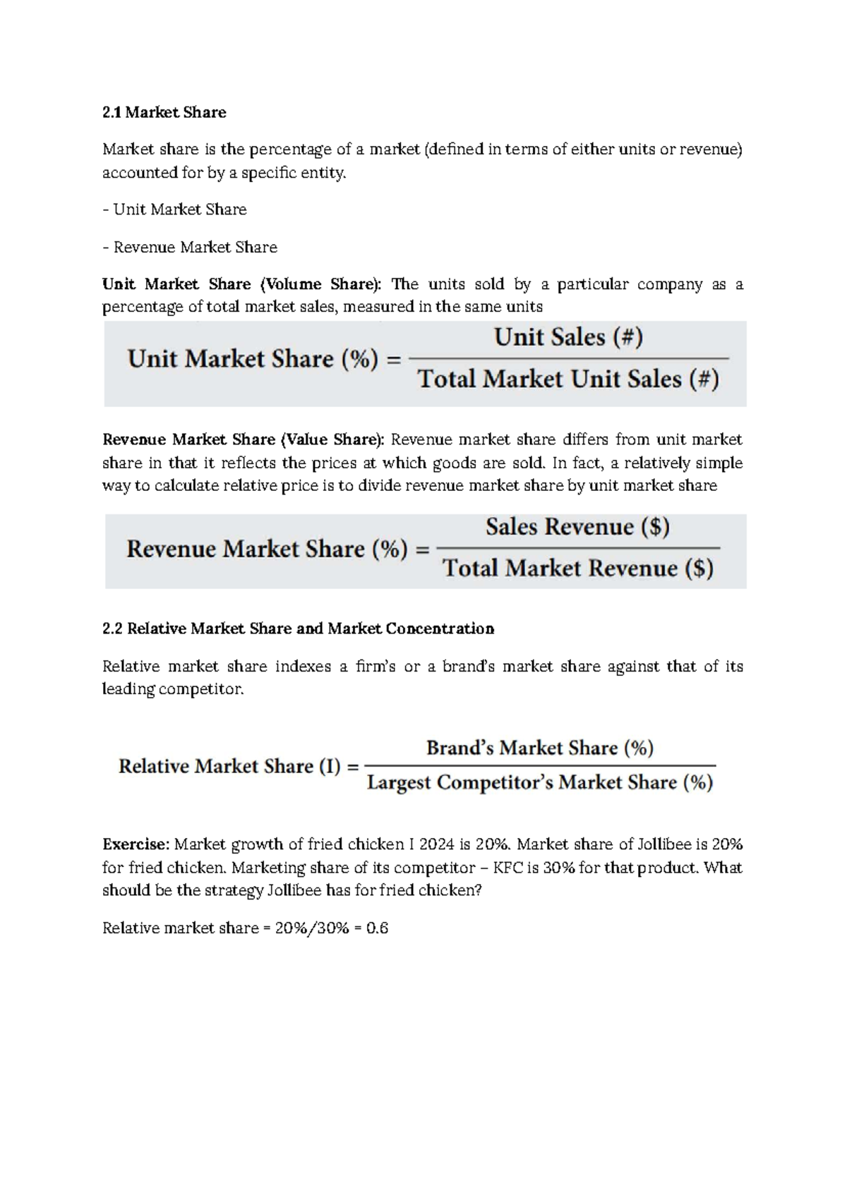Metrics and Market Share Analysis: Insights and Strategies (MKT 101) -  Studocu