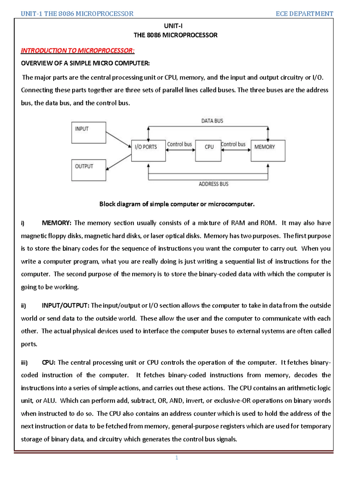 Unit-4 MPMC Lecture Notes: Microprocessors & Microcontrollers - Studocu