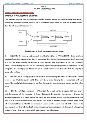 Unit-4 MPMC Lecture Notes: Microprocessors & Microcontrollers - Studocu