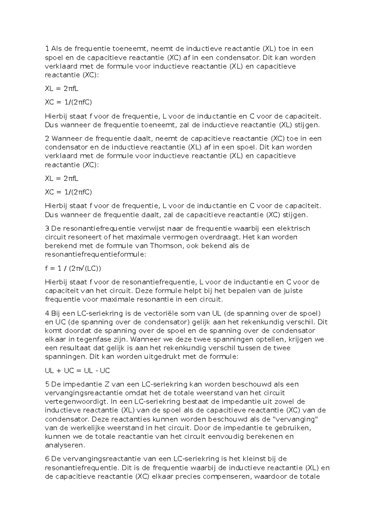 Taak 8: Inductieve en Capacitieve Reactantie in Circuits - Studocu