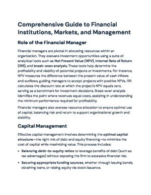 Financial Management - Study Notes & Assignments - Studocu