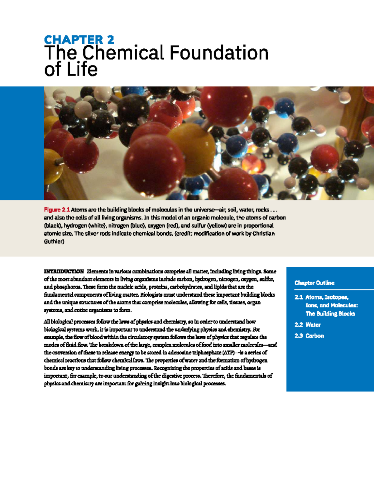 Chapter 2: Chemical Foundations of Life (Biology 101) - CHAPTER 2 The ...