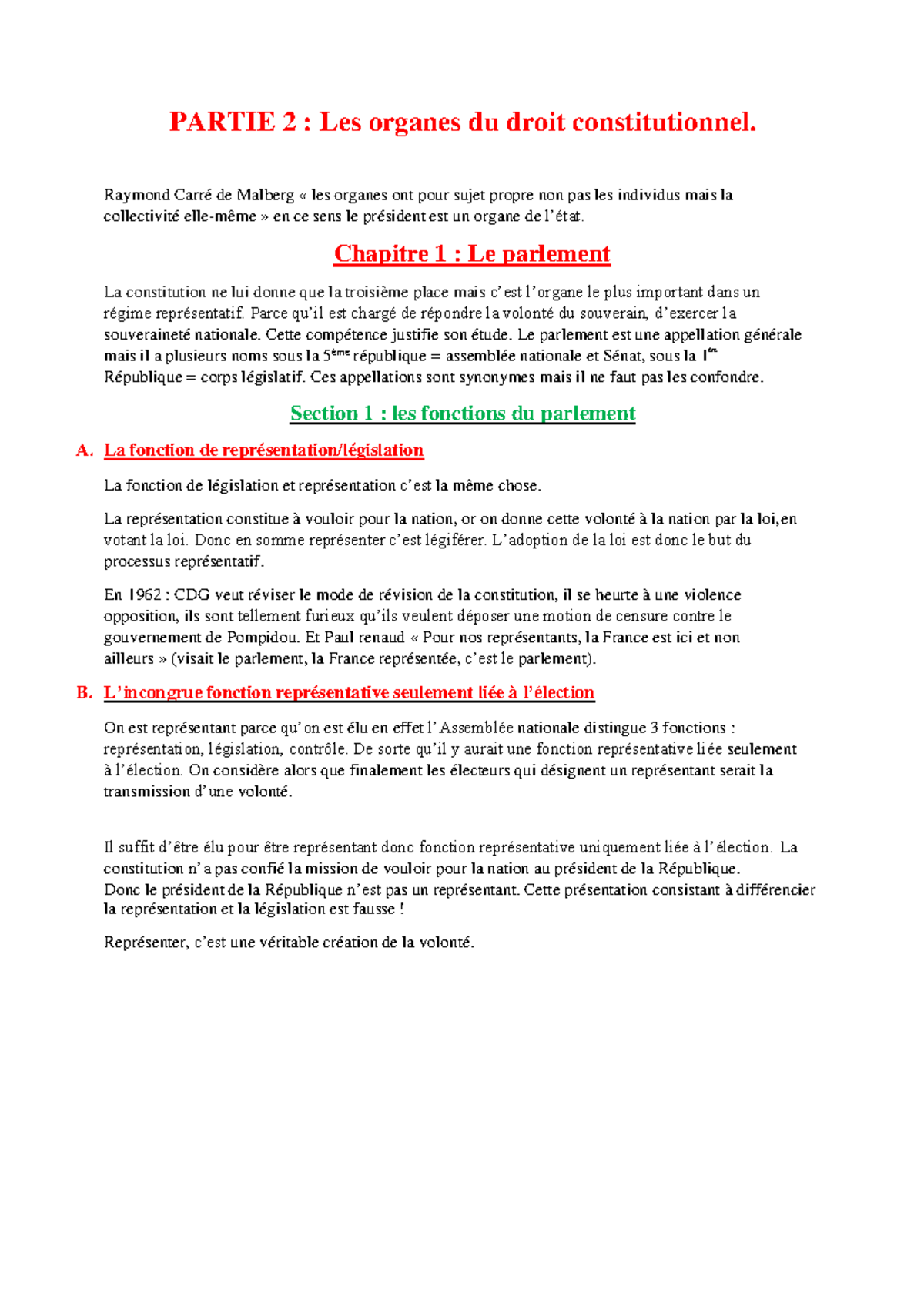 Partie 2 - cours de L1 - S1 - PARTIE 2 : Les organes du droit ...