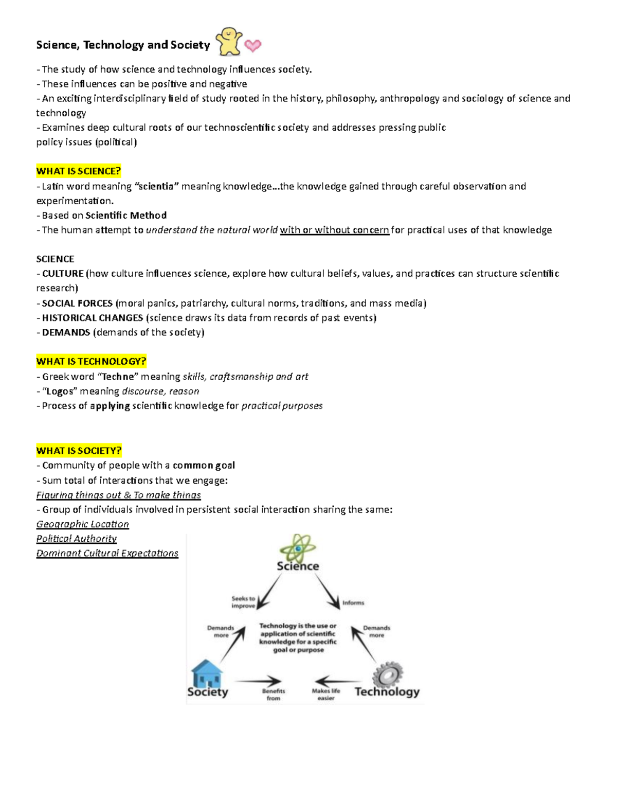 Science, Technology, and Society (STS) Reviewer Notes - Studocu