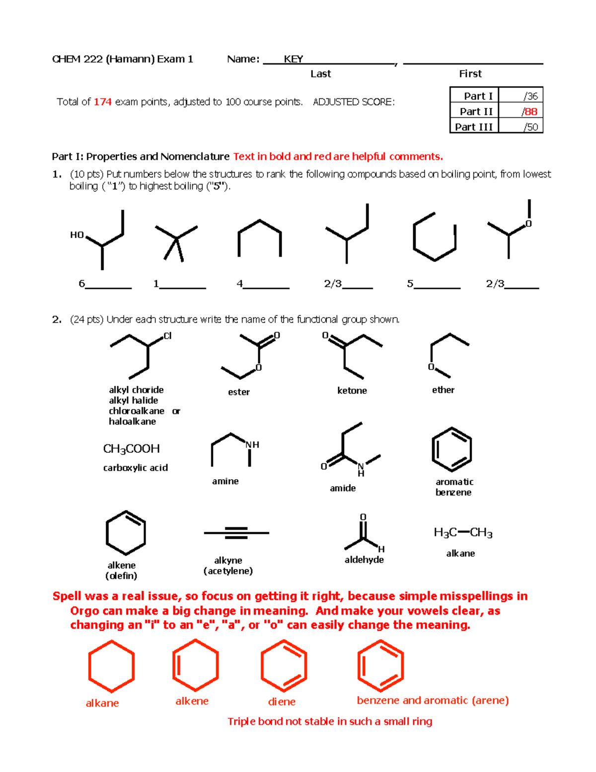 CHEM 222 Exam 1 Fall 2024 Key & Detailed Solutions - Studocu