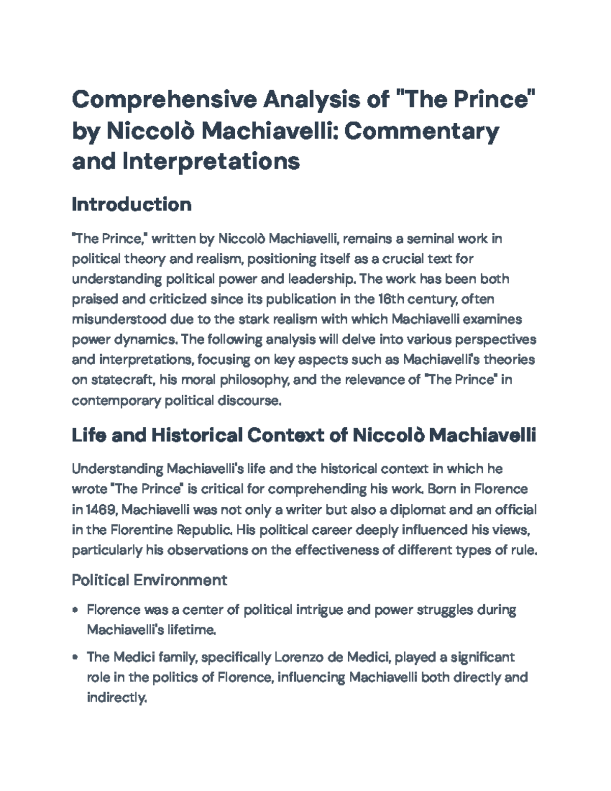 Comprehensive Analysis of 