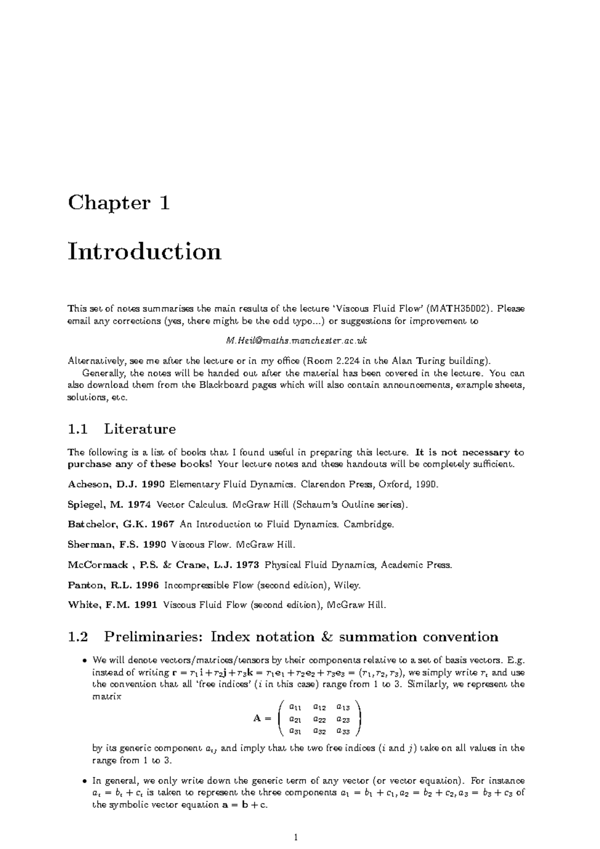 MATH35002 Lecture Summary: Viscous Fluid Flow Notes - Studocu