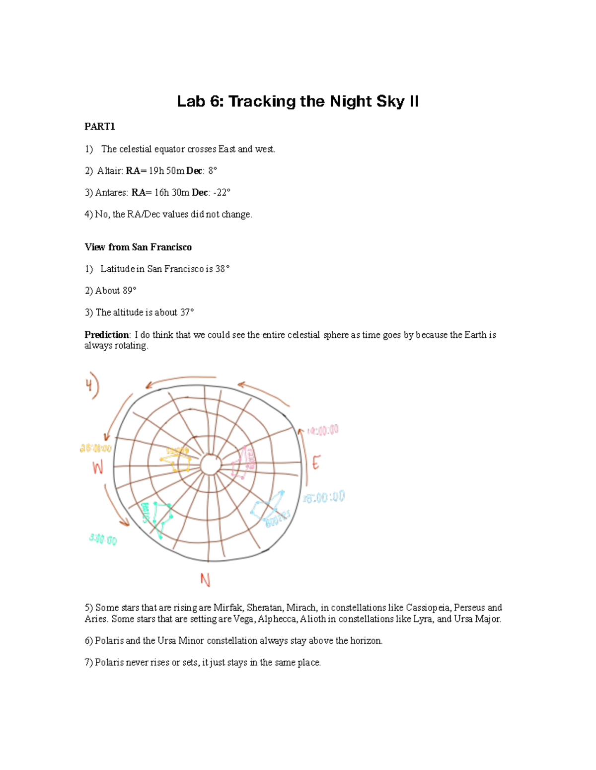 Lab 6 - Tracking the Night Sky II: Observations from Varying Latitudes ...