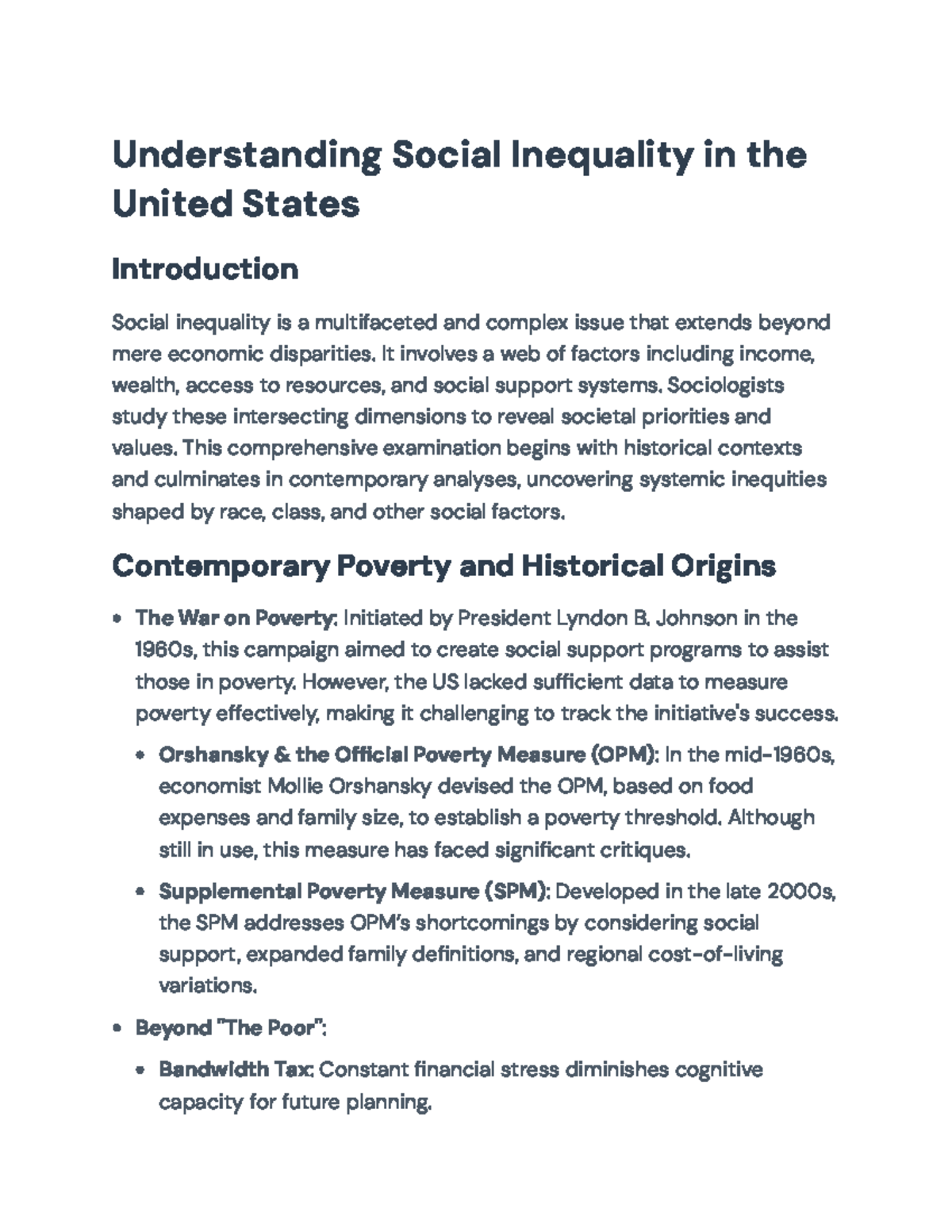 Understanding Social Inequality in the U.S.: A Comprehensive Analysis ...