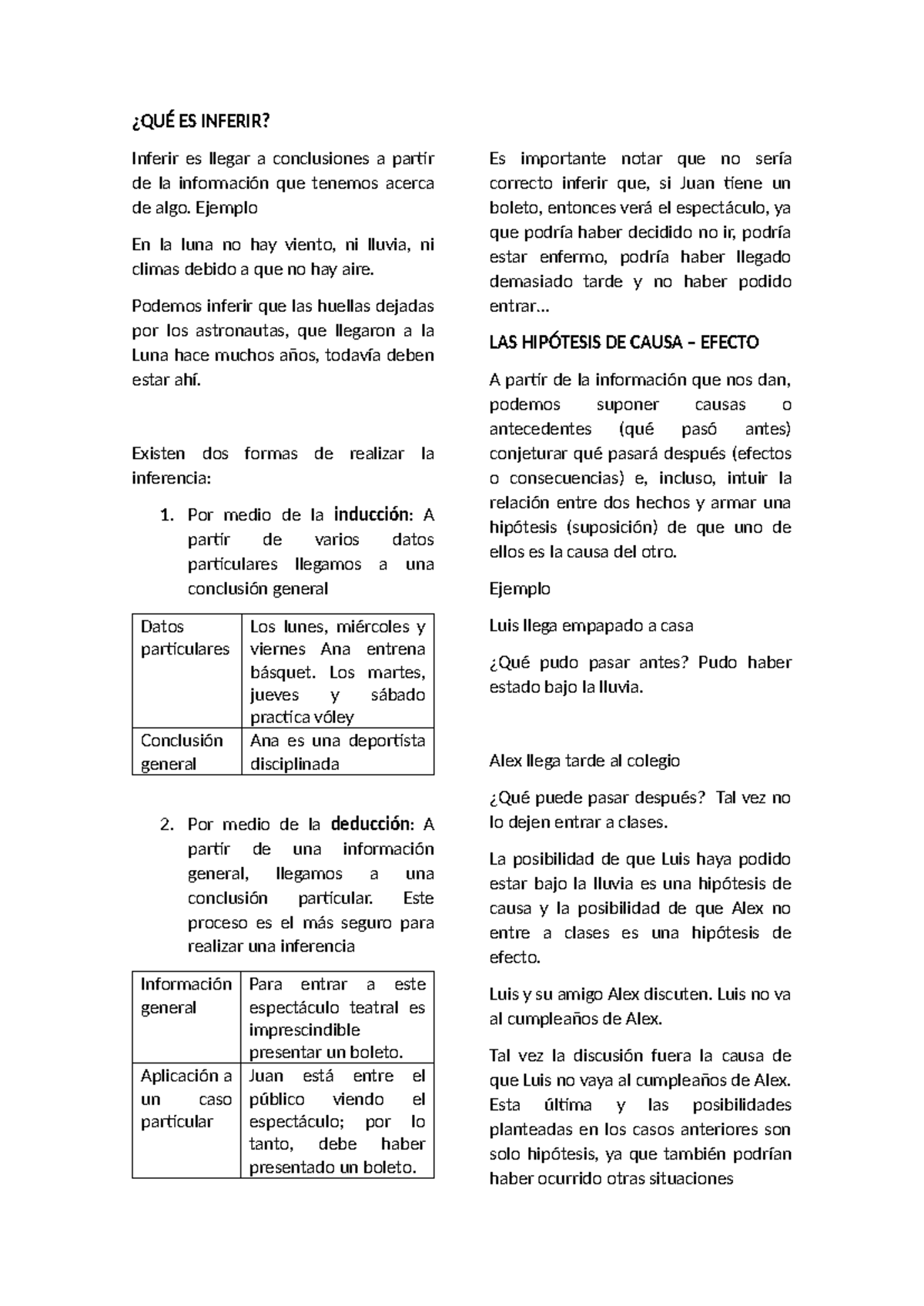 QUÉ ES Inferir: Conceptos y Ejemplos de Inducción y Deducción - Studocu