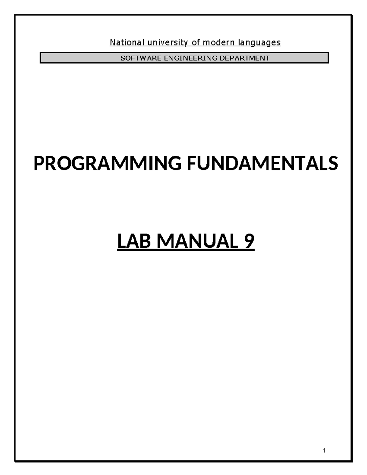 Lab Manual Week 9-C: C++ Programming Fundamentals - Studocu