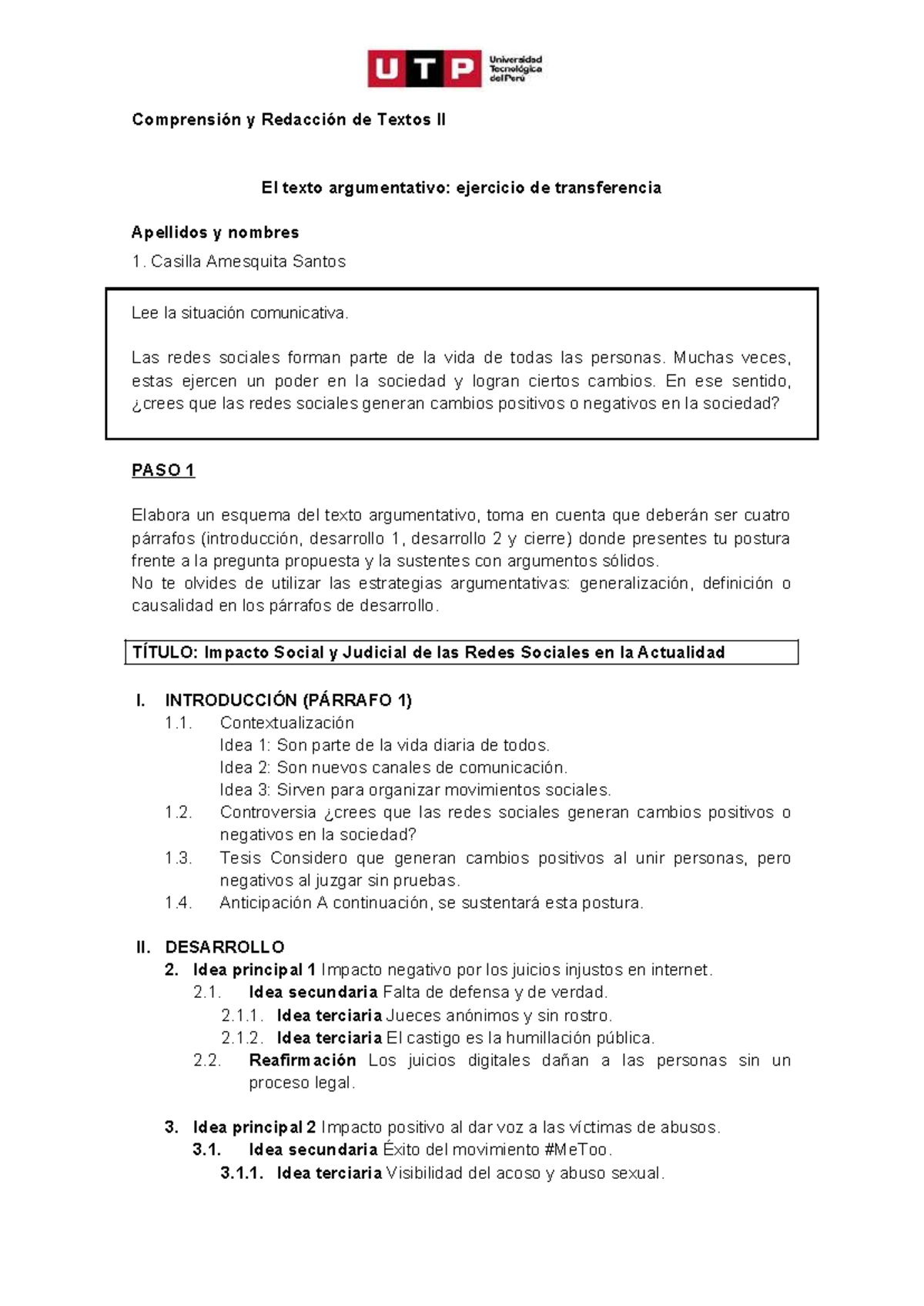 Tarea Académica 2 - Impacto de las Redes Sociales en la Sociedad - Studocu
