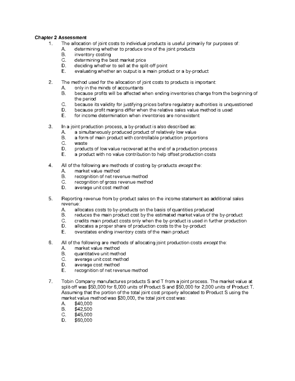 Chapter 2 Review Questions: Cost Accounting Fundamentals - Studocu