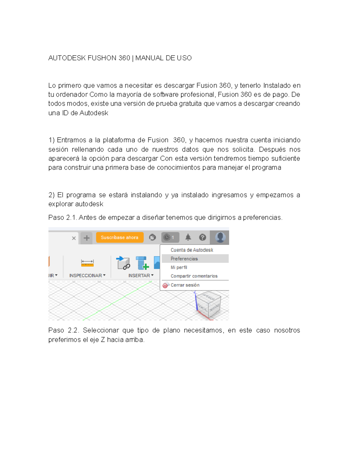 Guía de Uso de Autodesk Fusion 360: Manual Completo - Studocu