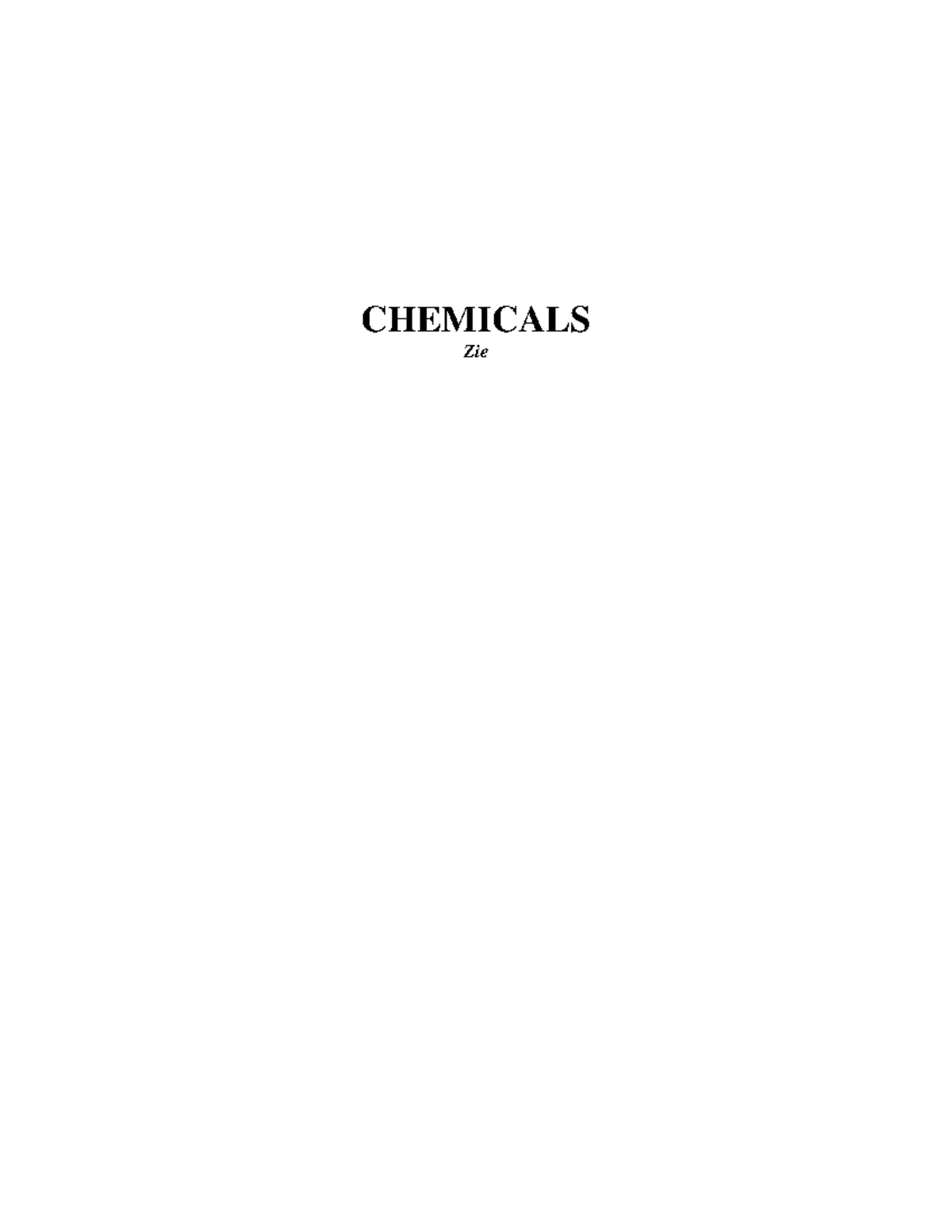 Lecture Notes on Chemicals: Types, Applications & Safety Guidelines ...