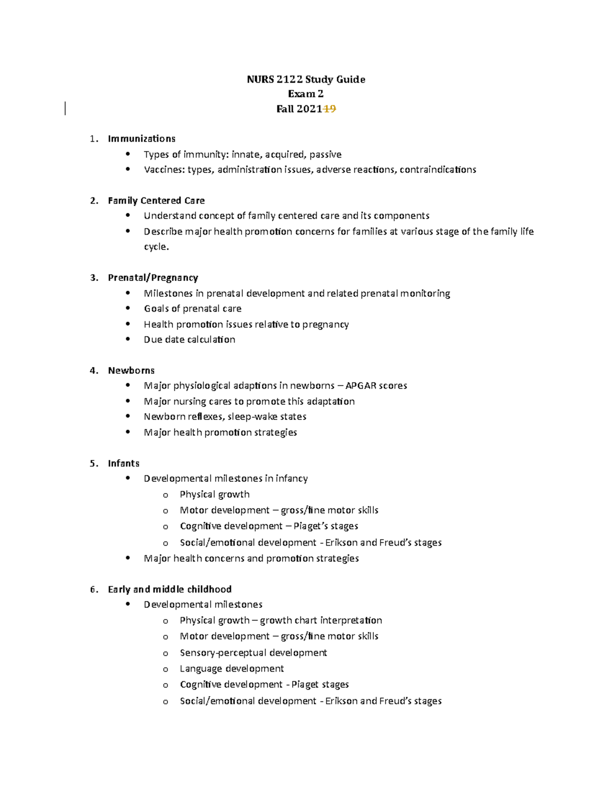 NURS 2122 Exam 2 Study Guide: Health Assessment Across Lifespan - Studocu