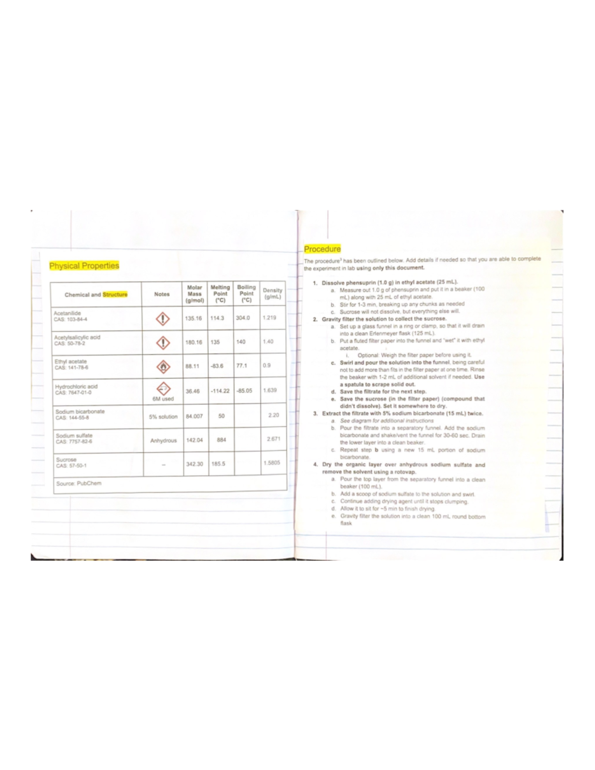 Extraction Pre-Lab: Chemical Structure and Procedure Notes (2022) - Studocu