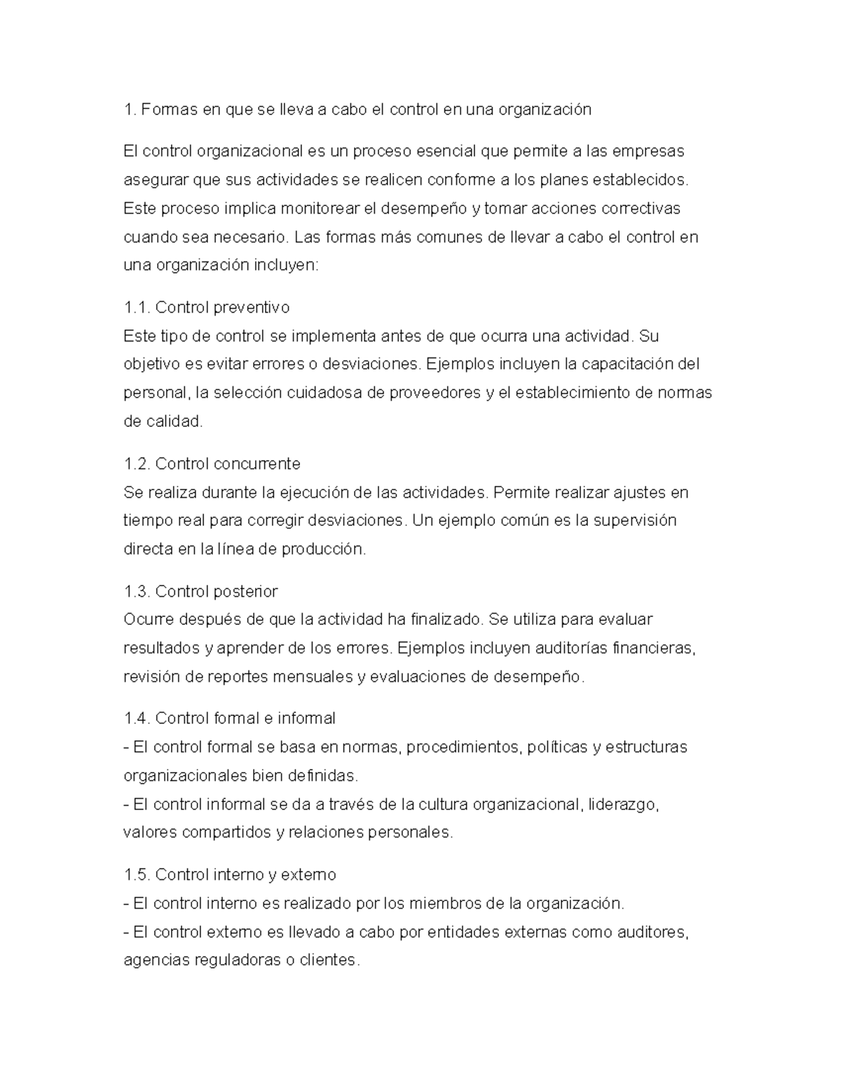 Unidad 5: Formas de Control en Organizaciones - Haldlcmxvexoz sx rfej ...