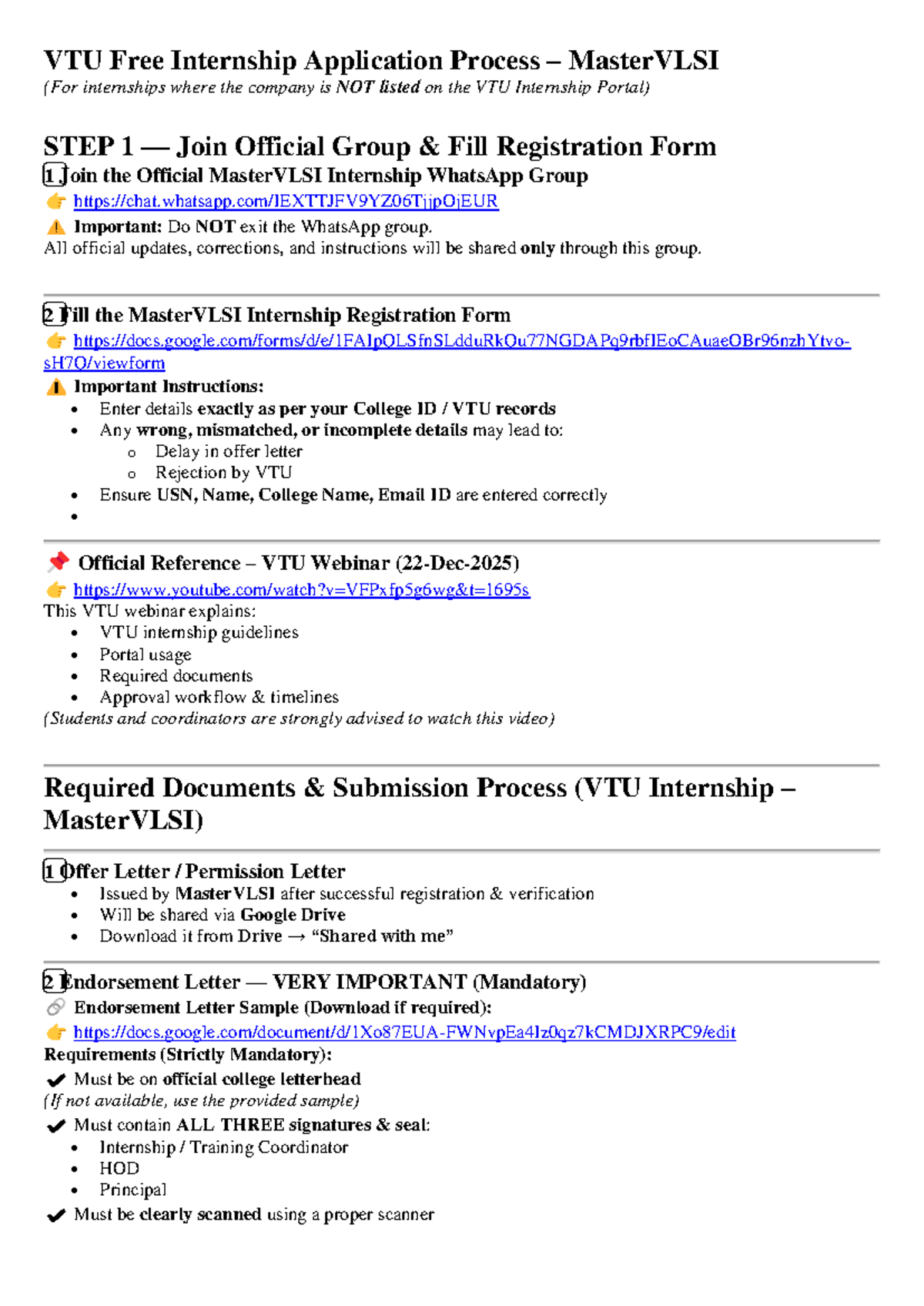 VTU Internship Application Process for MasterVLSI: Step-by-Step Guide ...