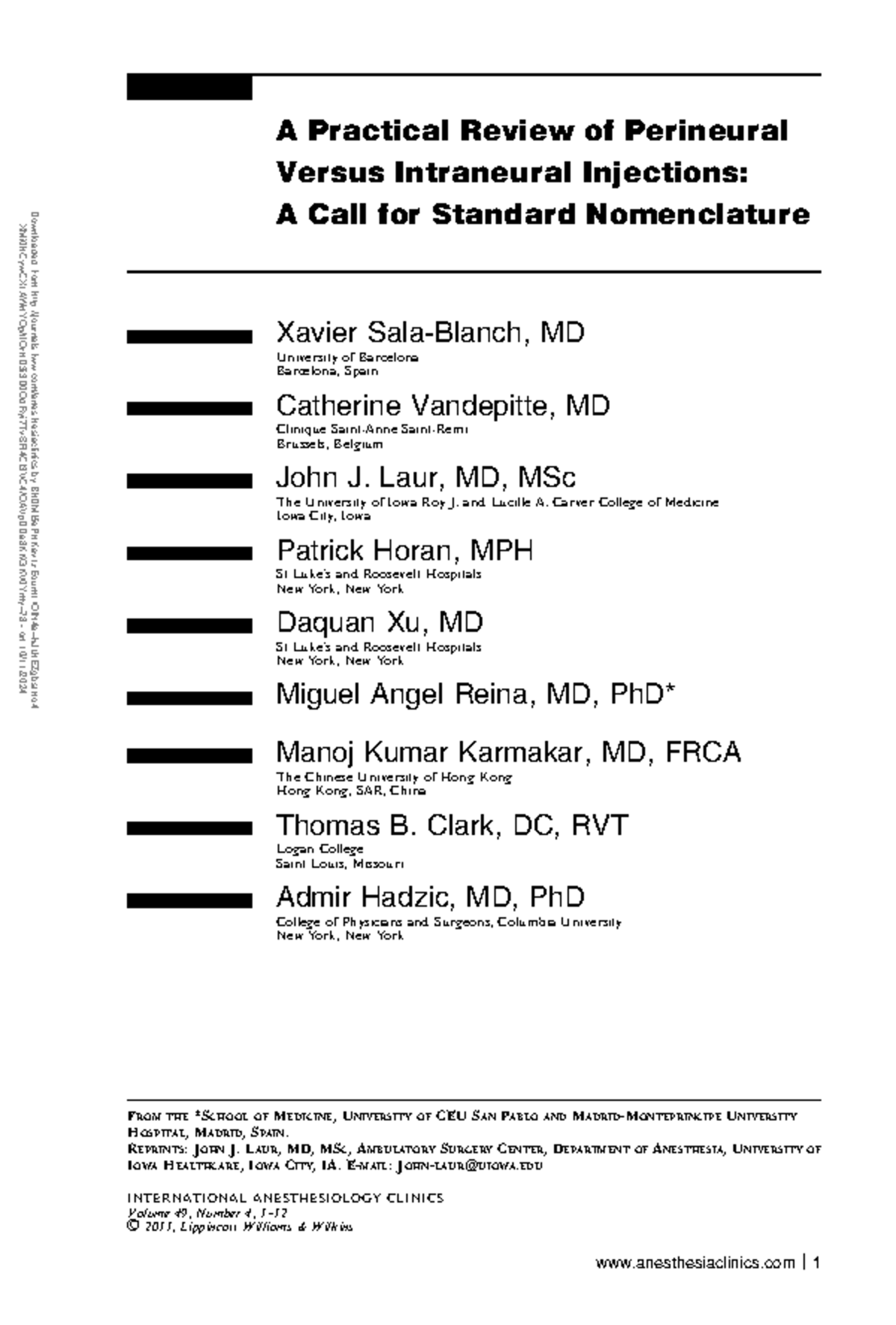 A Practical Review of Perineural vs. Intraneural Injections - Studeersnel