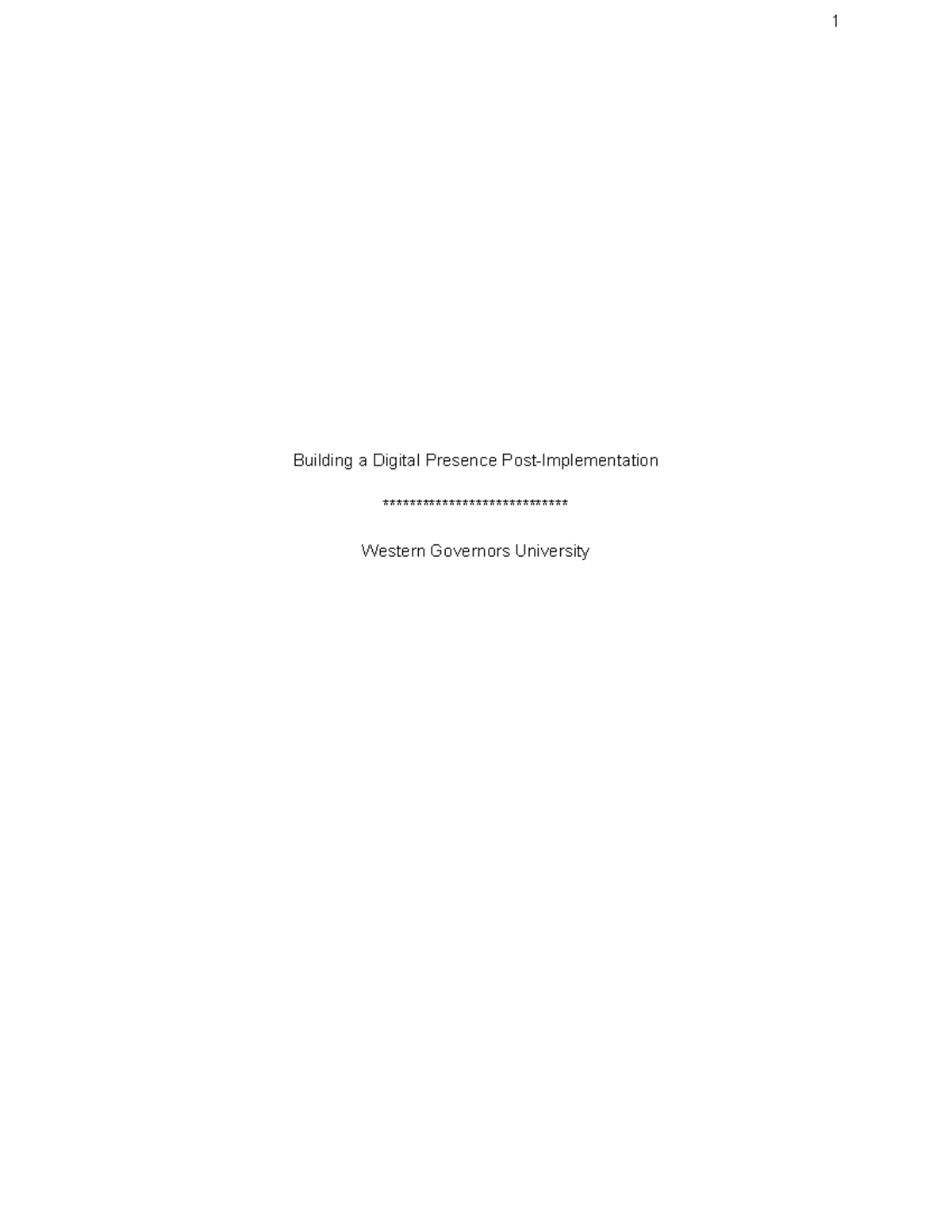 Building a Digital Presence: Project Overview and Analysis (20260204 ...