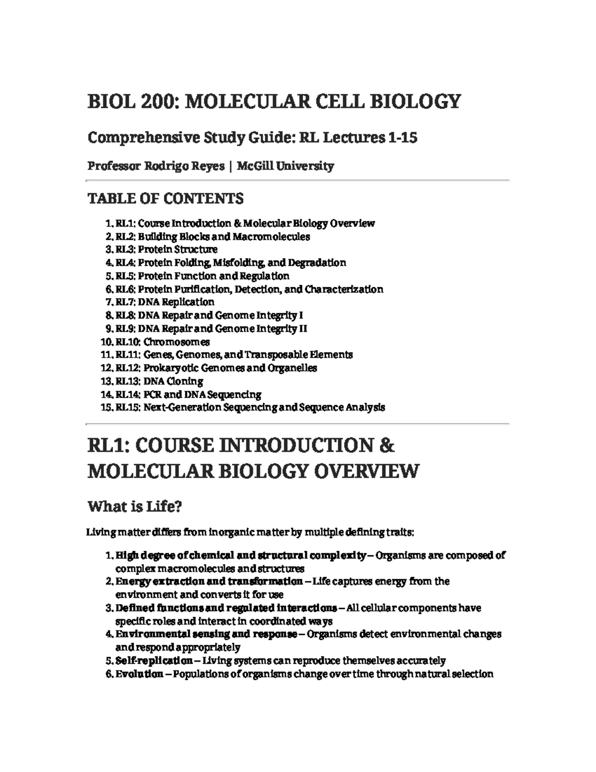 BIOL 200: Comprehensive Study Guide for Molecular Cell Biology - Studocu