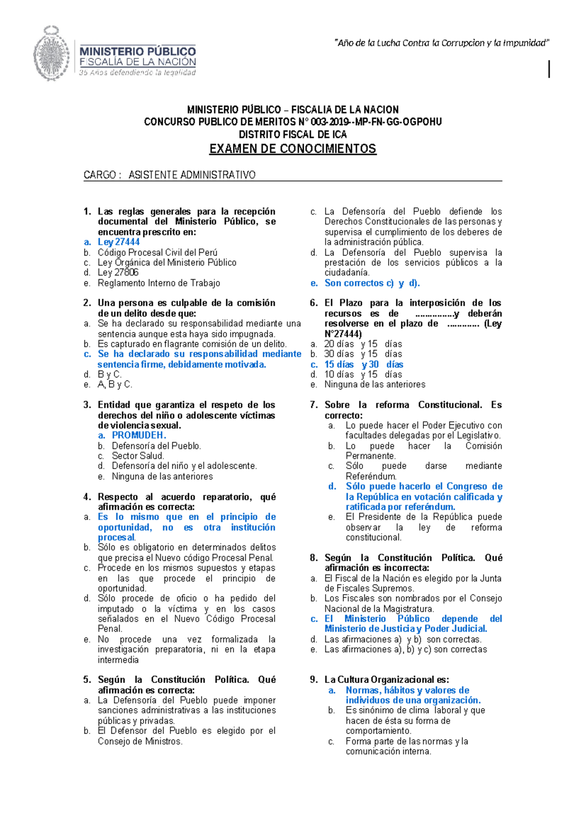 410363425-AA-SF-Examen de Conocimientos - Asistente Administrativo - Document Preview