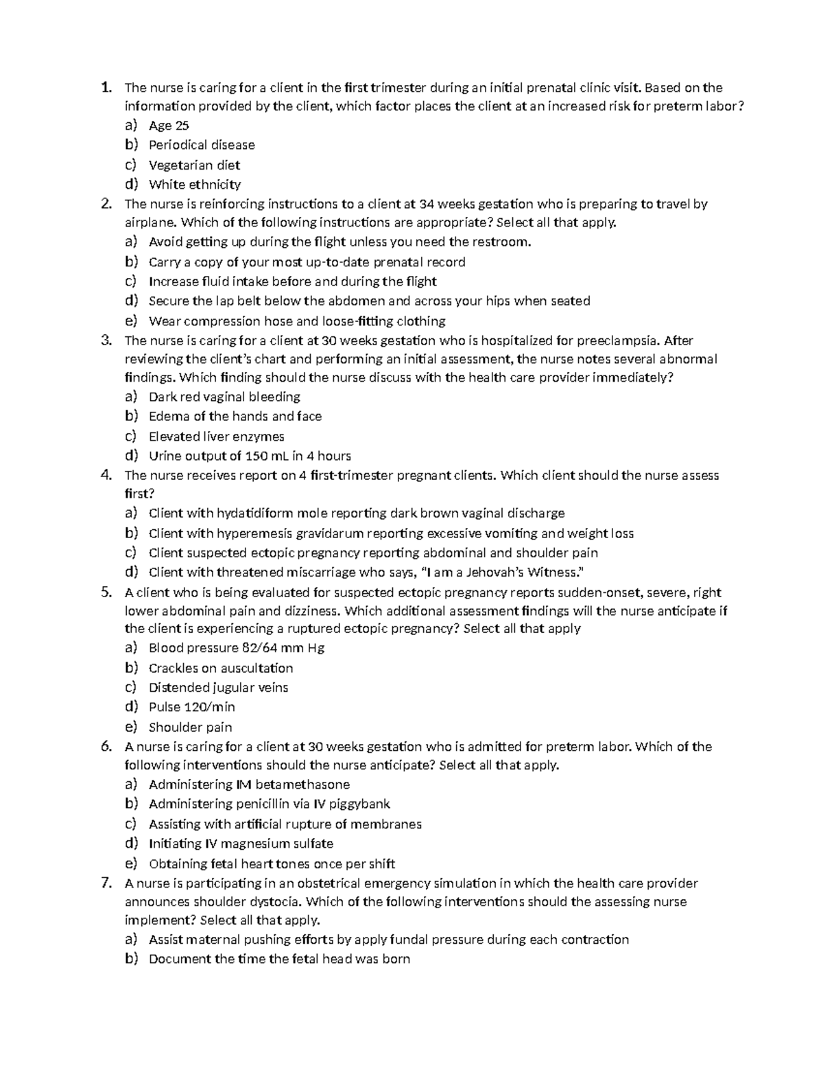 OB-2 - Obstetrical Exam Notes for Prenatal Care and Labor Management ...