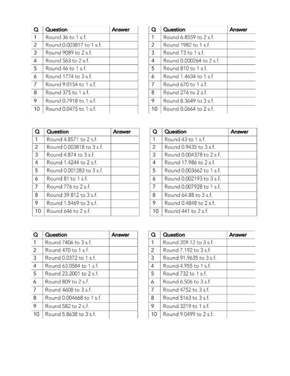 G7 Rounding and Ordering Practice Questions (3.2, 4) - Studocu