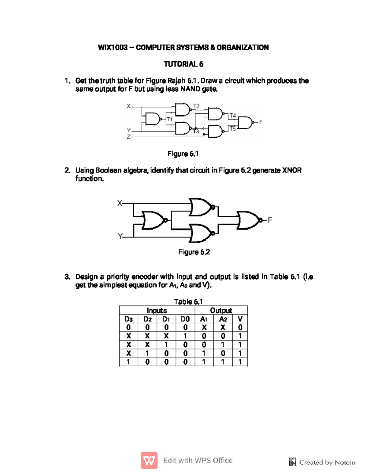 WIX1003 Computer Systems Organization Tutorial 6 Solutions - Studocu