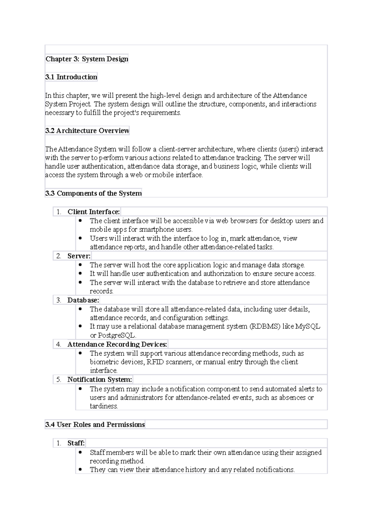 Chapter 3 - NOTES - Chapter 3: System Design 3 Introduction In this ...