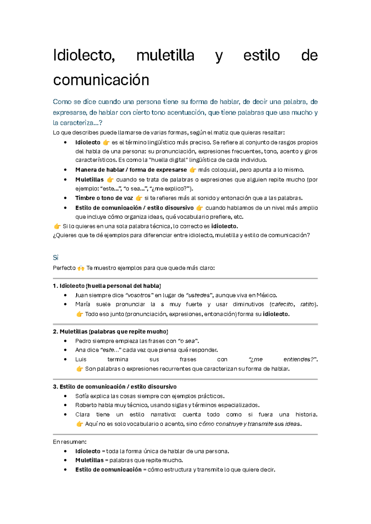 Idiolecto, Muletillas y Estilo de Comunicación: Análisis y Ejemplos ...