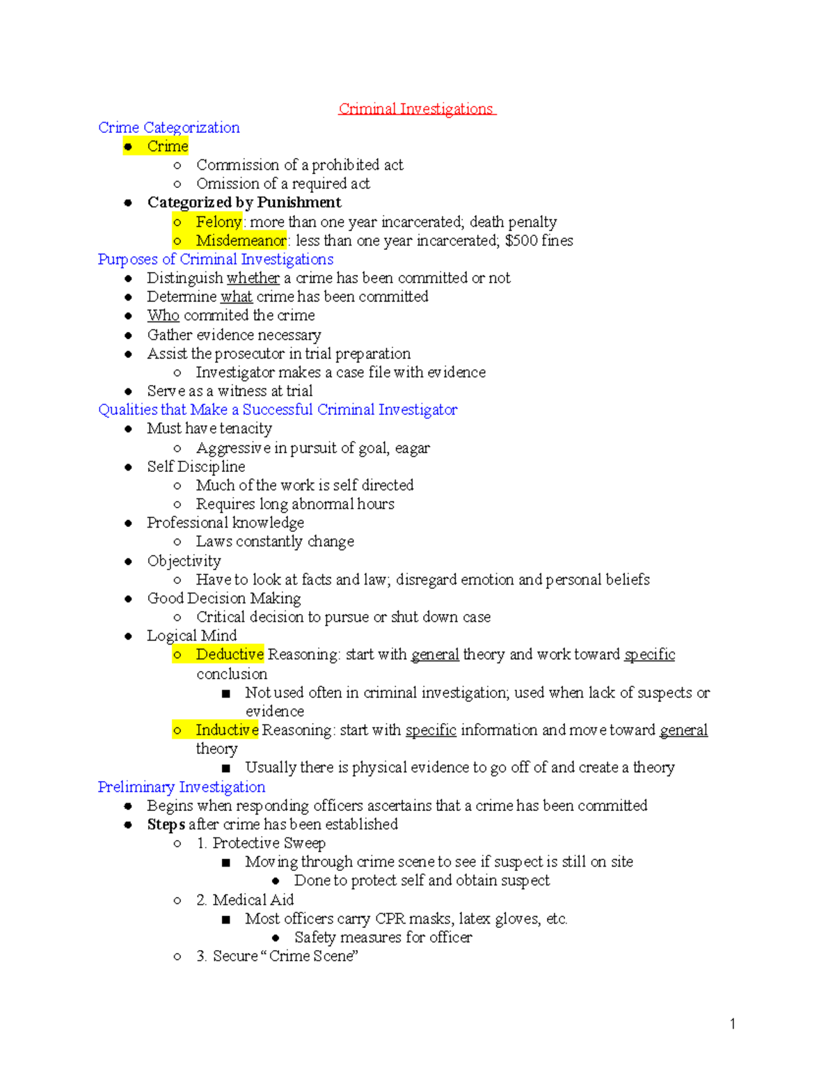 Criminal Investigations - Protective Sweep Moving through crime scene ...