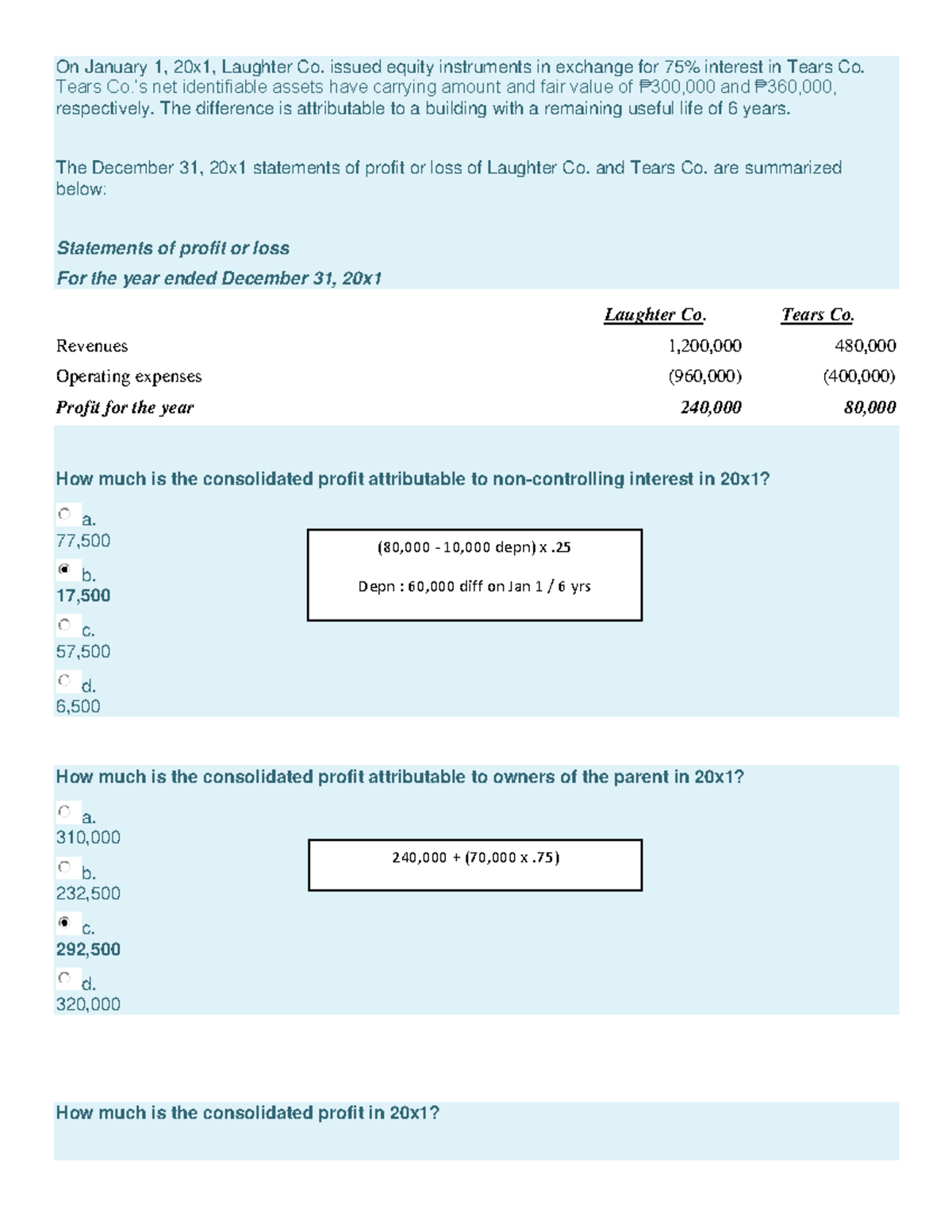 Consolidated Financial Statements Practice Materials for ACC 101 - Studocu