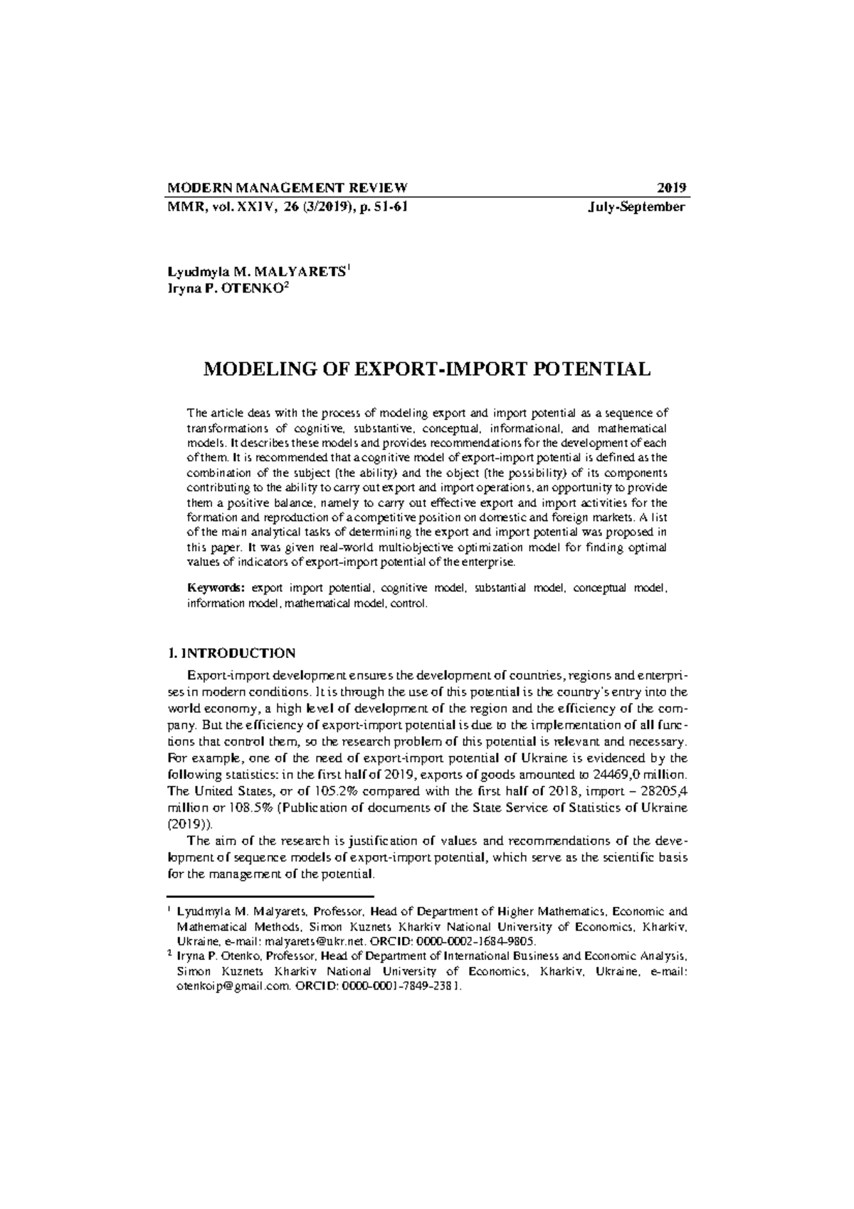Modeling of Export-Import Potential: Insights and Recommendations - Studocu