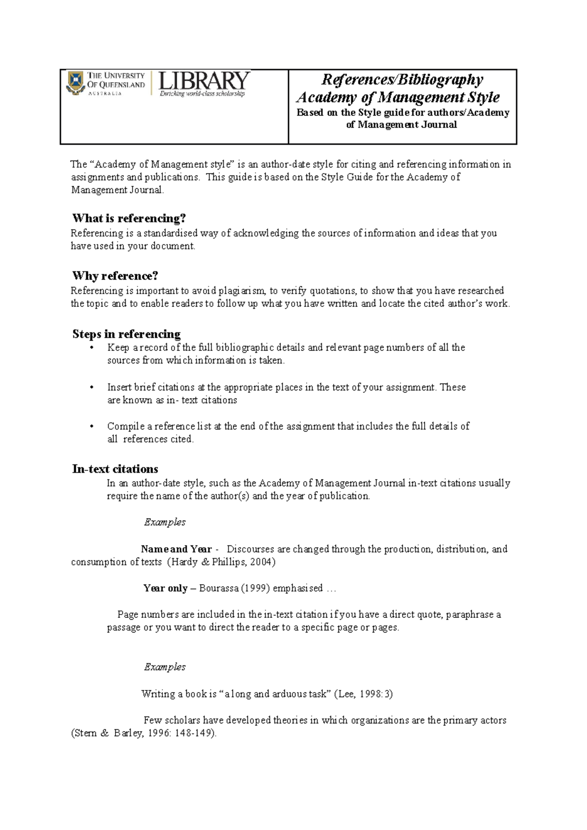 AMJ Style Guide: Mastering Referencing & Bibliography Techniques - Studocu