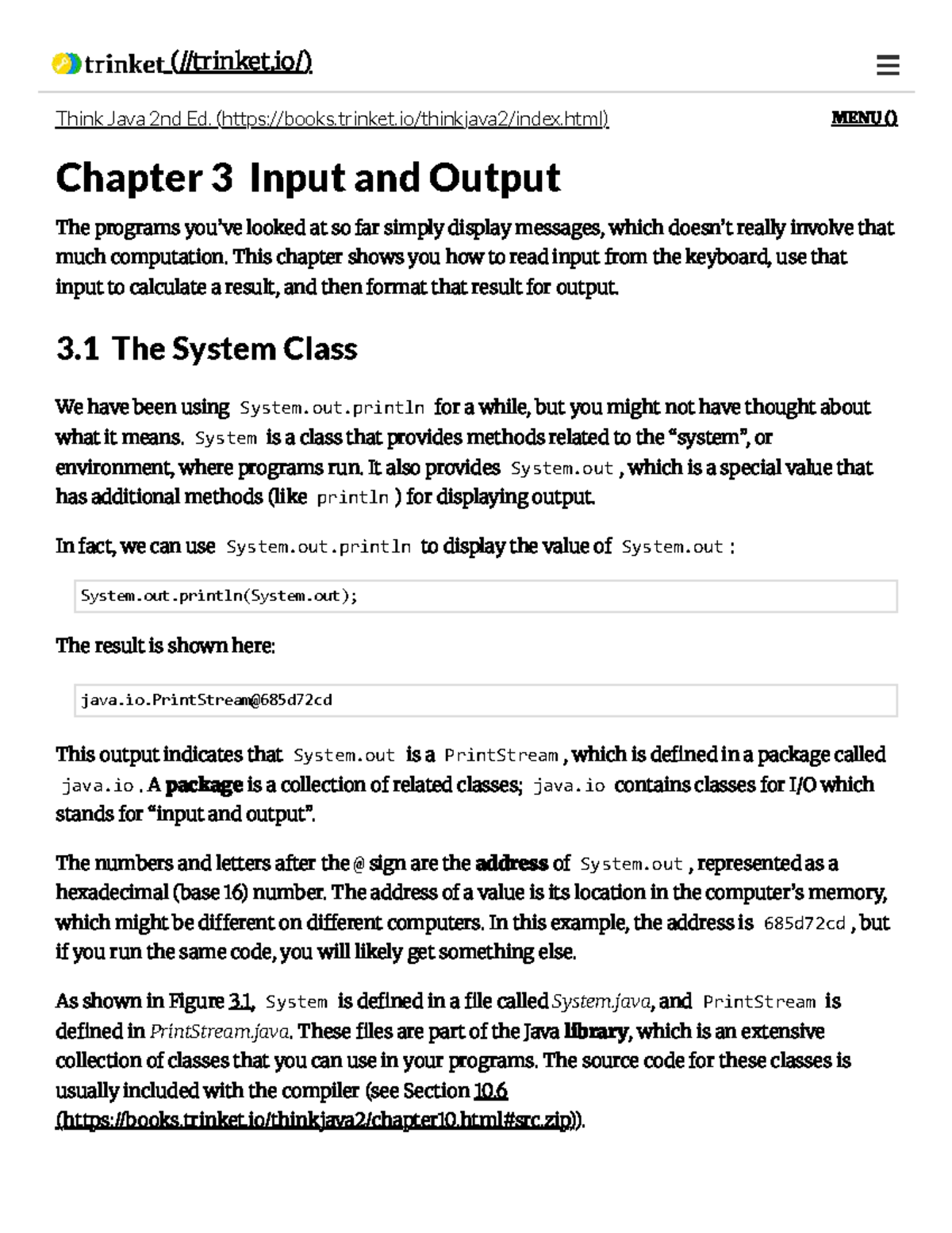 Java Input and Output Fundamentals: Chapter 3 Overview (Think Java 2nd ...