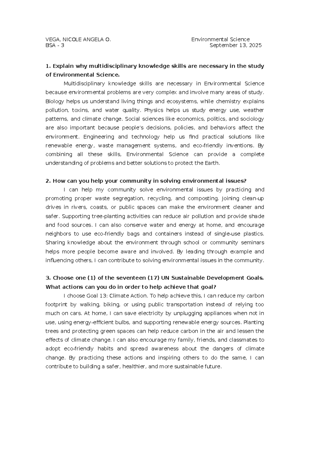 BSA 3 Environmental Science Summary: Multidisciplinary Approaches ...