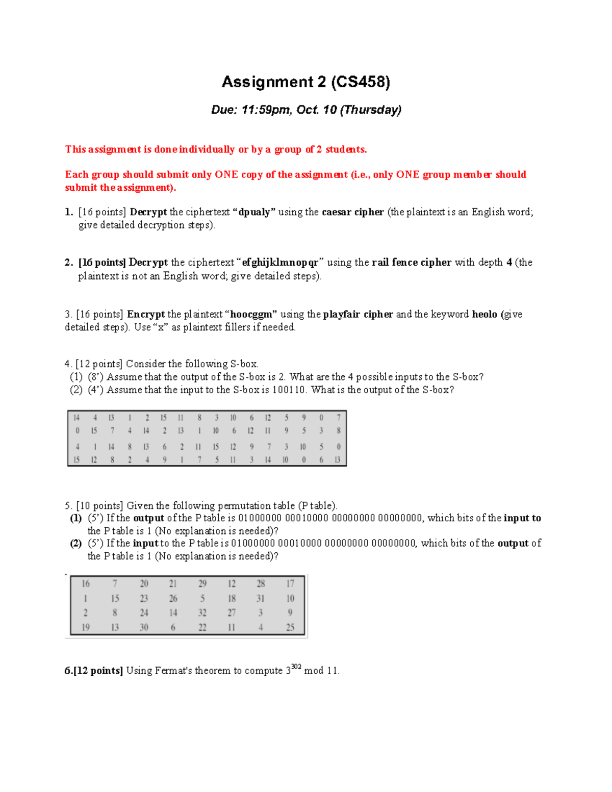 CS458 Assignment 2: Cipher Decryption & Encryption Techniques - Studocu